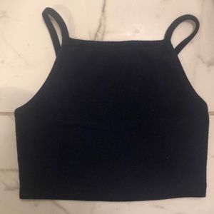 Forever 21 navy blue high neck crop top